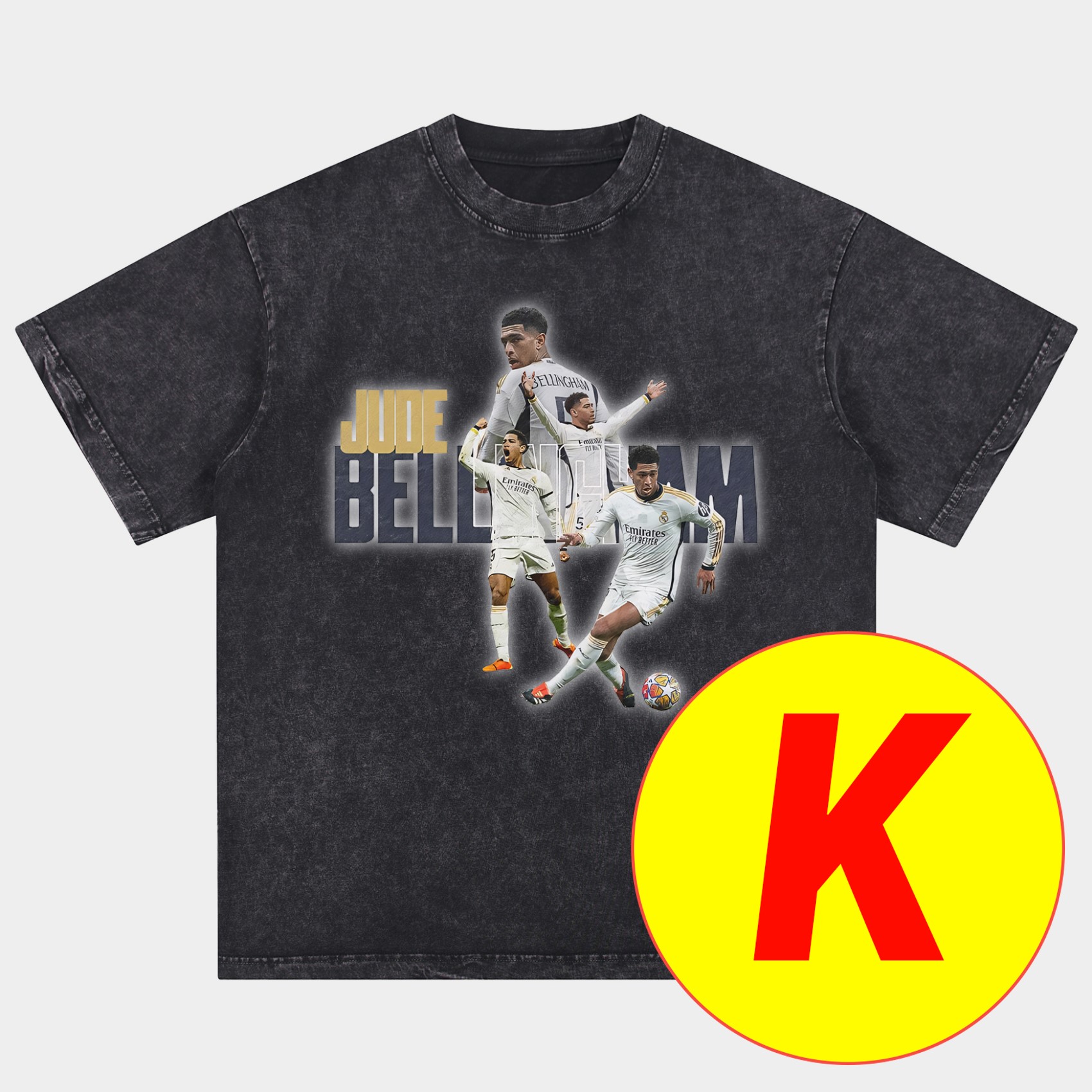 UltraTrikot-Bellingham Real Madrid England Oversized Washed T-Shirt