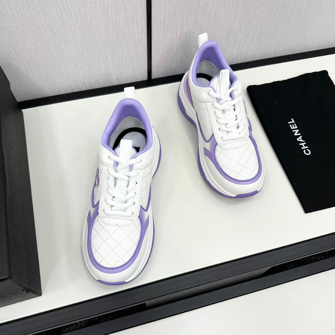 CC SNEAKER IN WHITE MIX IRIS PURPLE EMBROIDERED LAMBSKIN、mysite、Cacoeks