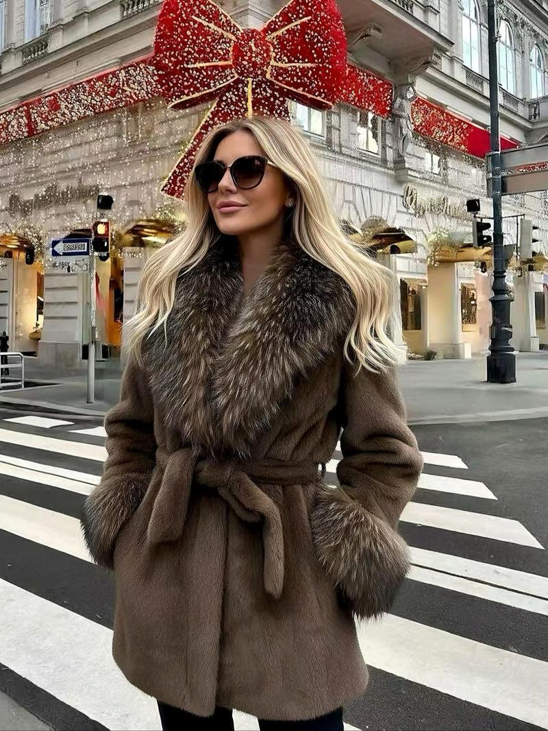 Women's Faux Fur Coat, Winter Fashion Long Sleeve Jacket, Casual Warm Outerwear, Stylish Daily Wear, Perfect for Cold Weather