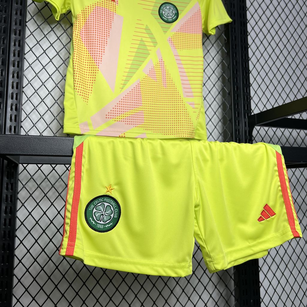 Higojerseys-Celtic 24-25 Green Goalkeeper Kids Kit