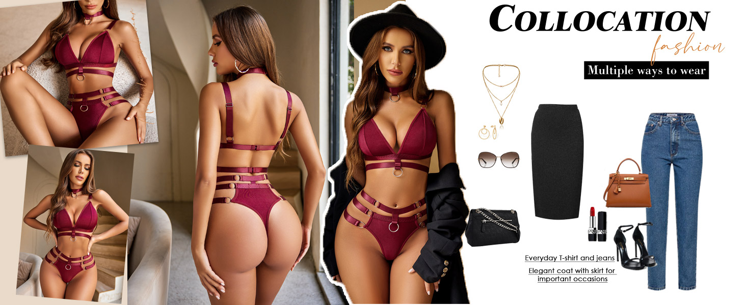 wine red lingerie