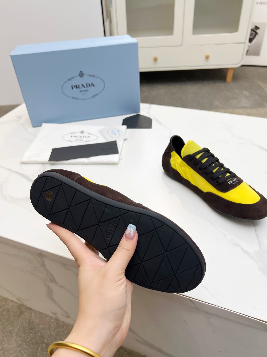 COLLAPSE SNEAKERS IN CHOCOLATE SUEDE AND YELLOW NYLON、mysite、Cacoeks