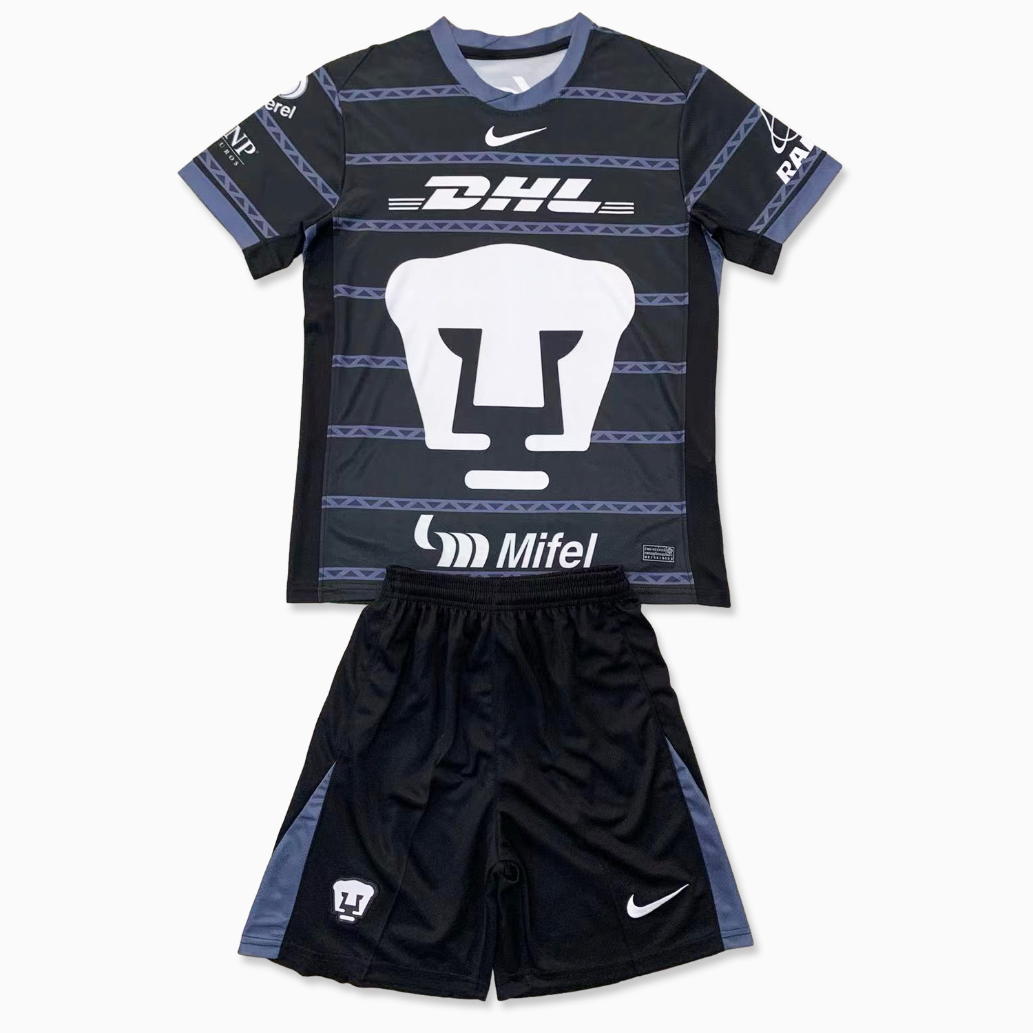 Higojerseys-Pumas UNAM 24-25 Black Goalkeeper Kids Kit