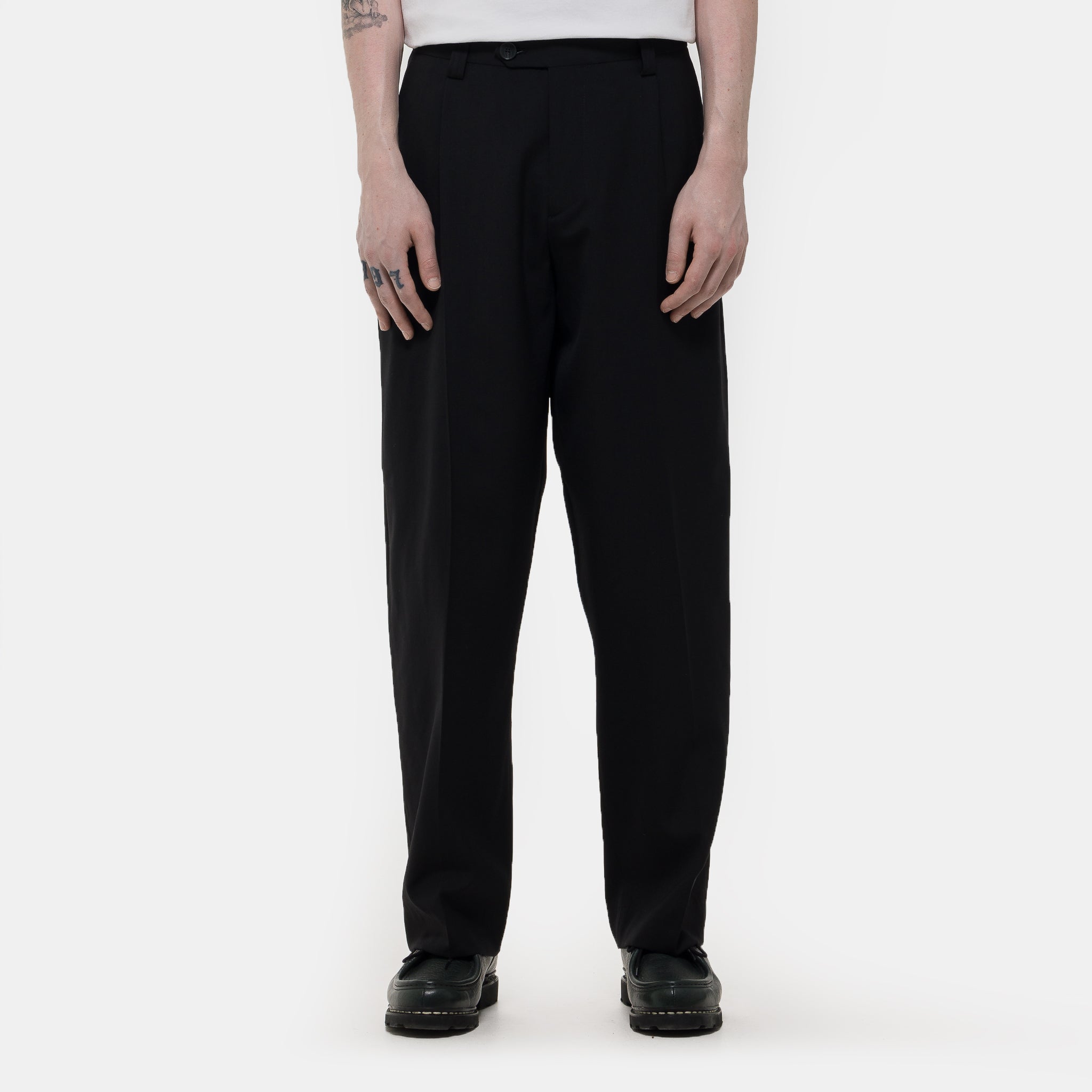 Service Trouser in Black Tropical Wool