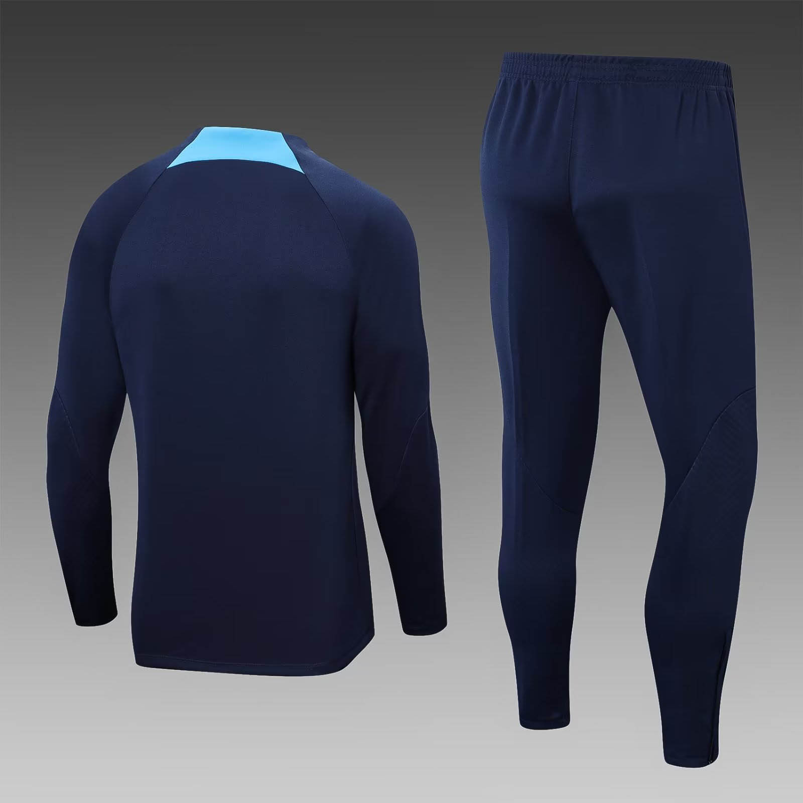 2022/2023 Barcelona Half-Pull Training Suit Dark Blue Jersey Set:football jersey mysite: unitedjerseyfootball 邓江浪:football