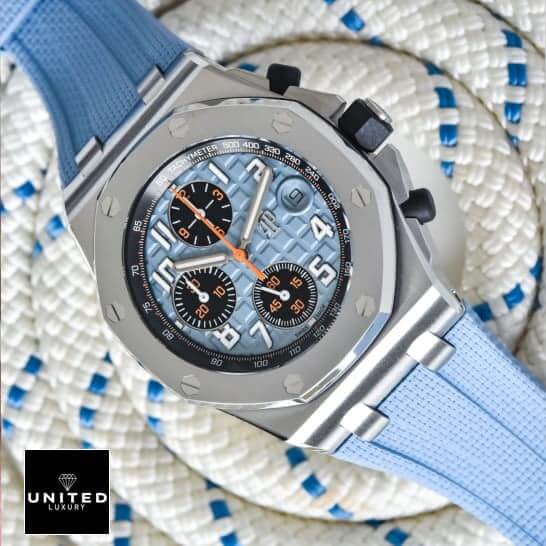Audemars Piguet 26238ST Blue Dial Replica audemars piguet 26238st blue dial replica rubber Audemars Piguet 26238ST Replica has a rope on the back