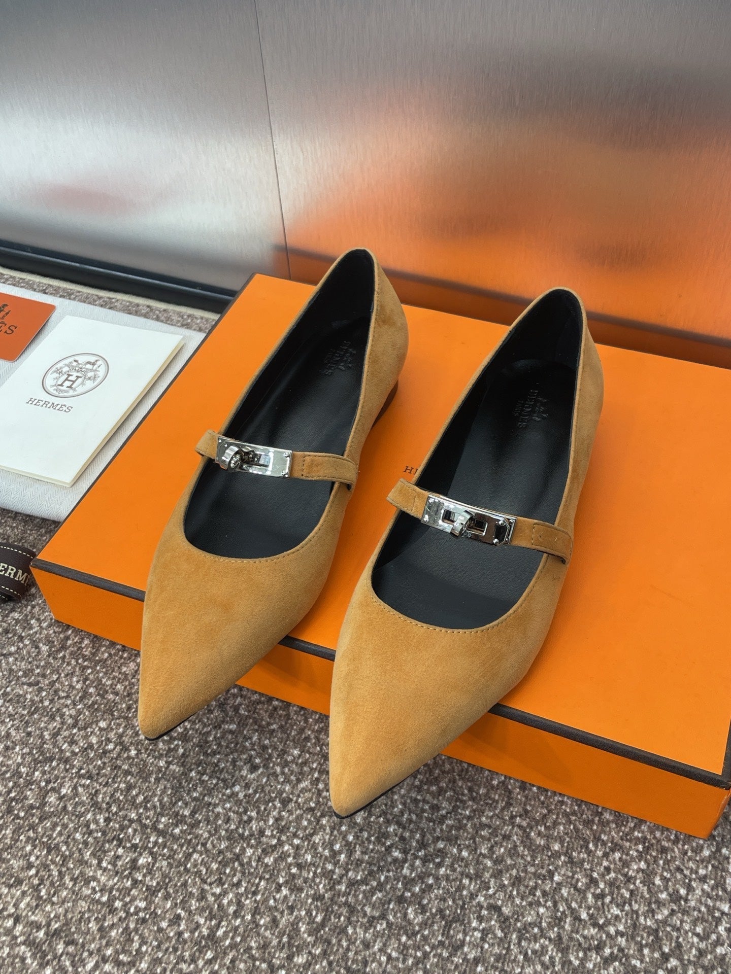 KIARA FLAT PUMP IN BRONZE BROWN SUEDE、mysite、Cacoeks