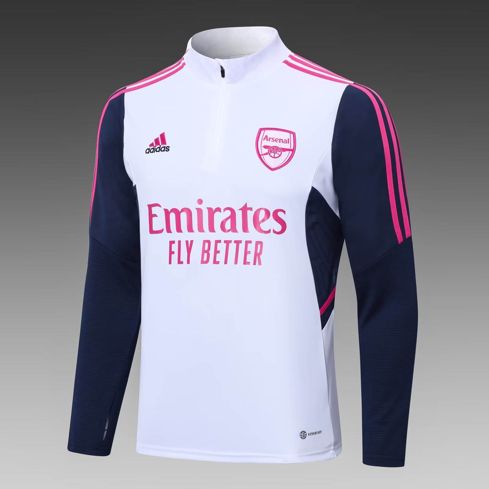 2022/2023 Arsenal Half-Pull Training Suit White Football Shirt 1:1 Thai Quality Set:football jersey mysite: unitedjerseyfootball 邓江浪:football