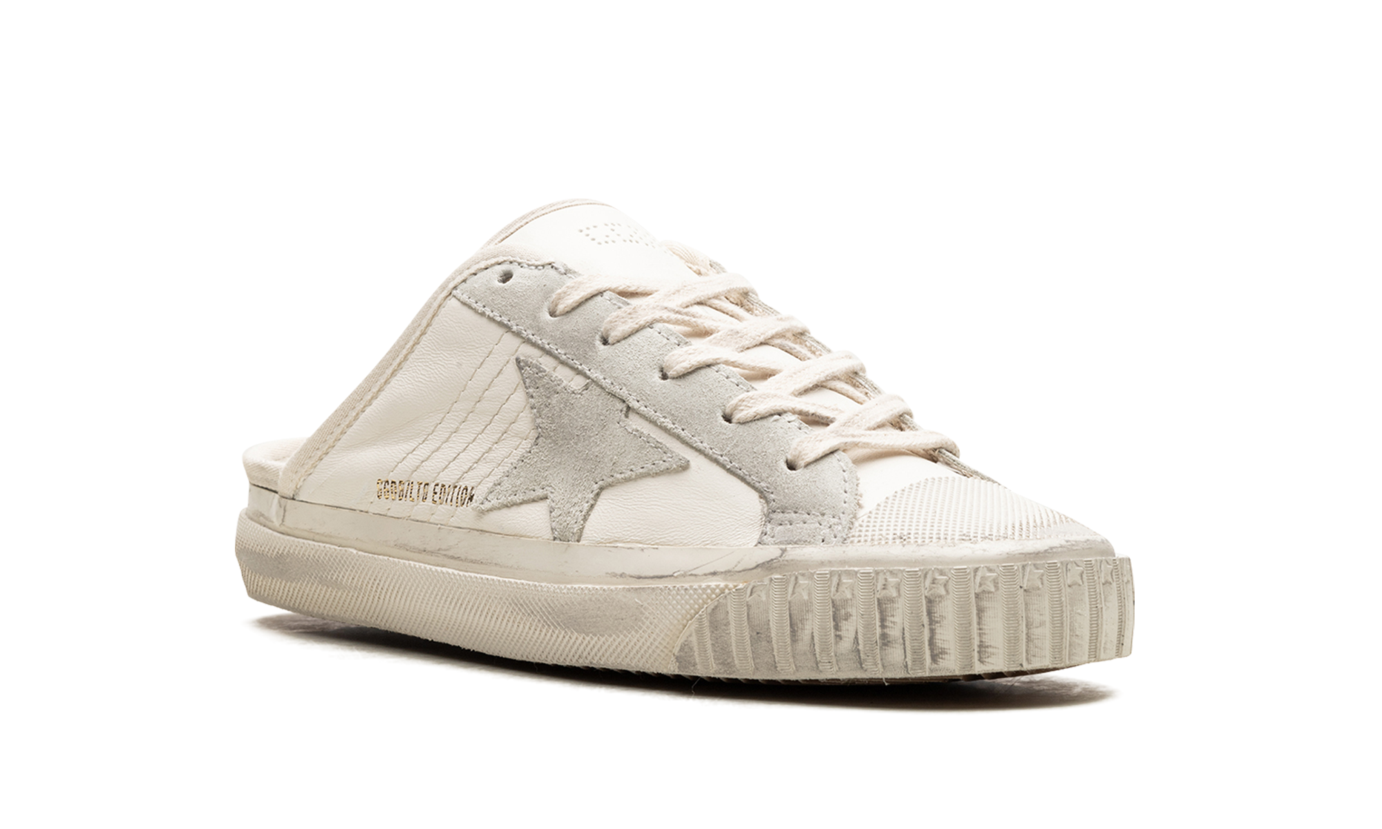 SUPER-STAR SABOT TOE CAP AND HIGH SOLE LEATHER UPPER TOE AND TONGUE SUEDE STAR "WHITE ICE"、mysite、Cacoeks