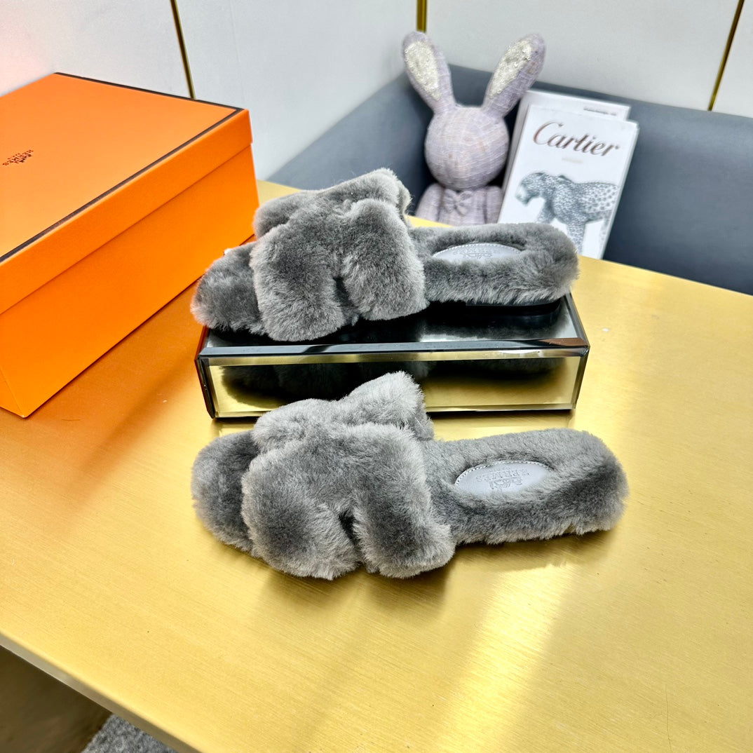 0RAN SHEARLING SANDALS SMOKE GRAY、mysite、Cacoeks