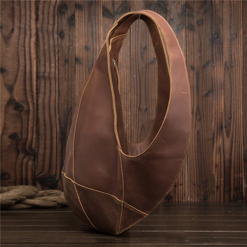 Side Display of Genuine Leather Backpack