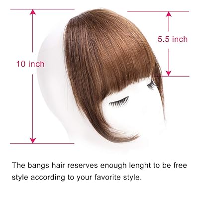 Buy GongXiu Clip in Bangs Real Human Hair Extensions Bangs Light Red Brown  Hair Clip in Fringe Straight Flat Bangs with Temples for Women Online in  Italy. B08PK4231P