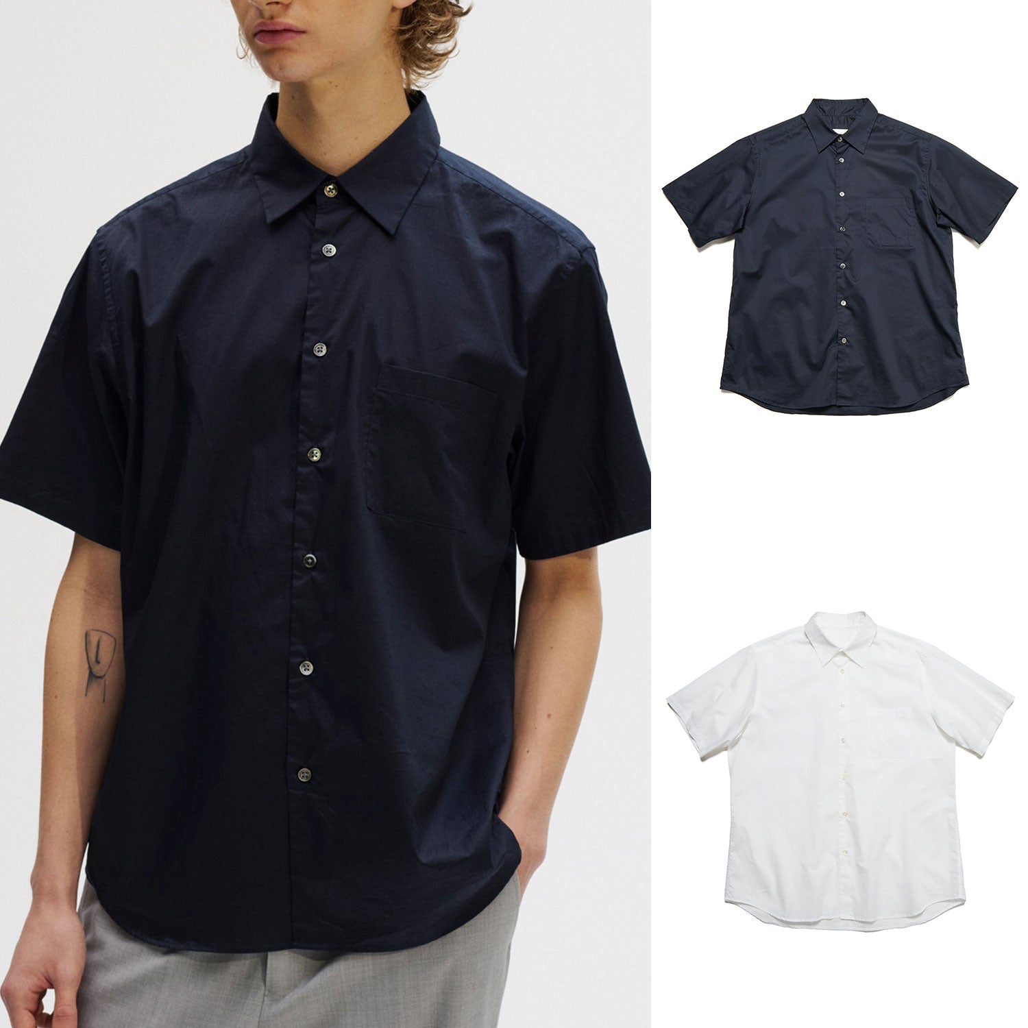 SOPHNET. 25S/S HIGHCOUNT TWILL REGULAR FIT S/S SHIRT  SOPH-250009 