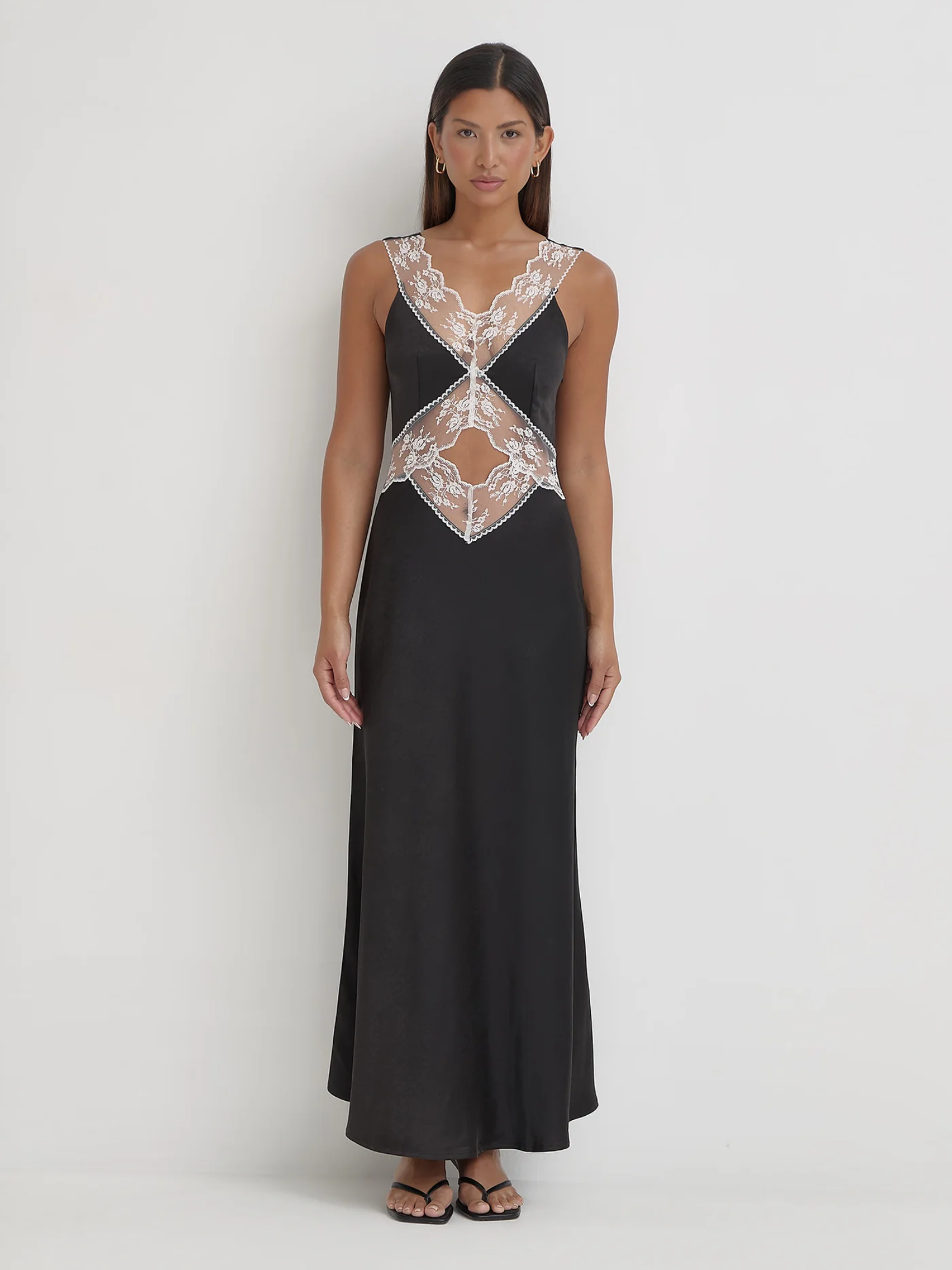 Satin Lace Slip Dress Kelsey