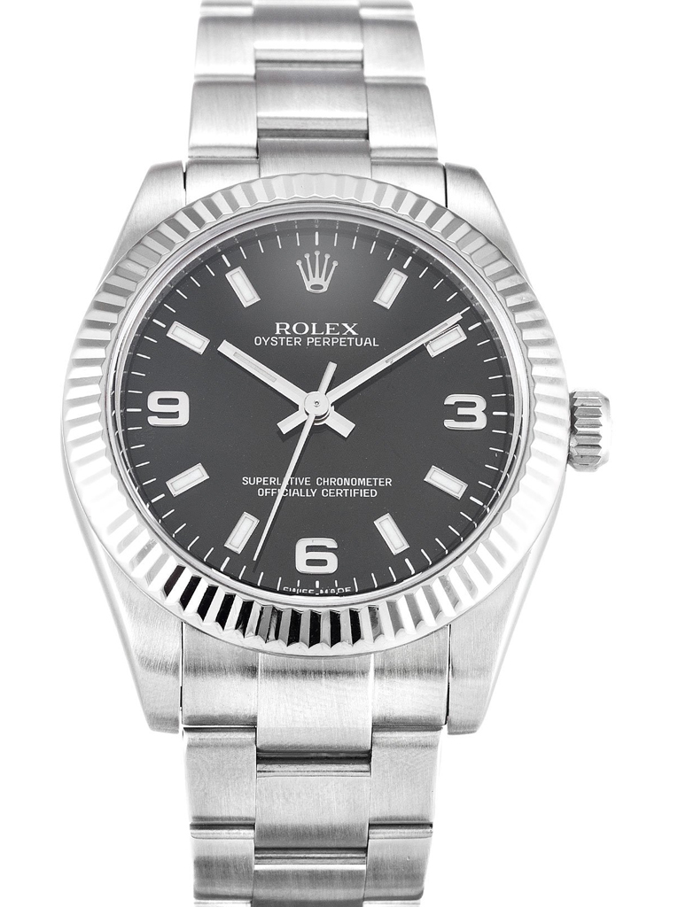 Replica Rolex Oyster Perpetual Lady 31mm Black Dial 177234-fasswatch