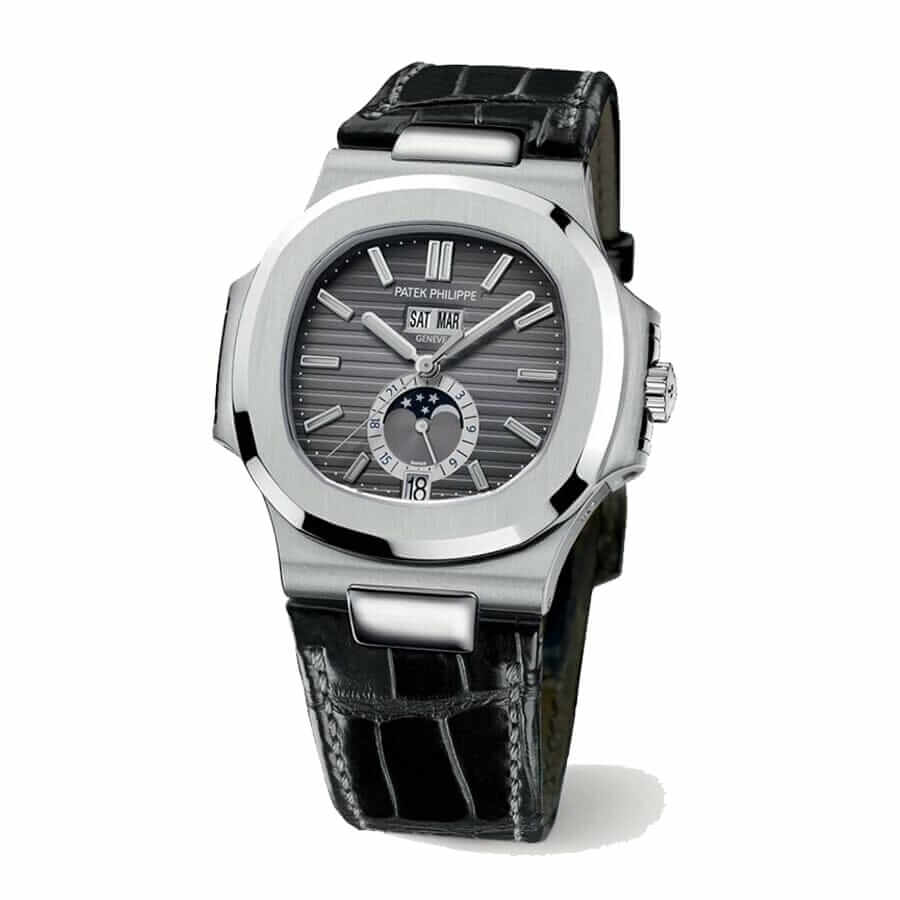 Patek Philippe Nautilus Grey Leather Replica-fasswatch