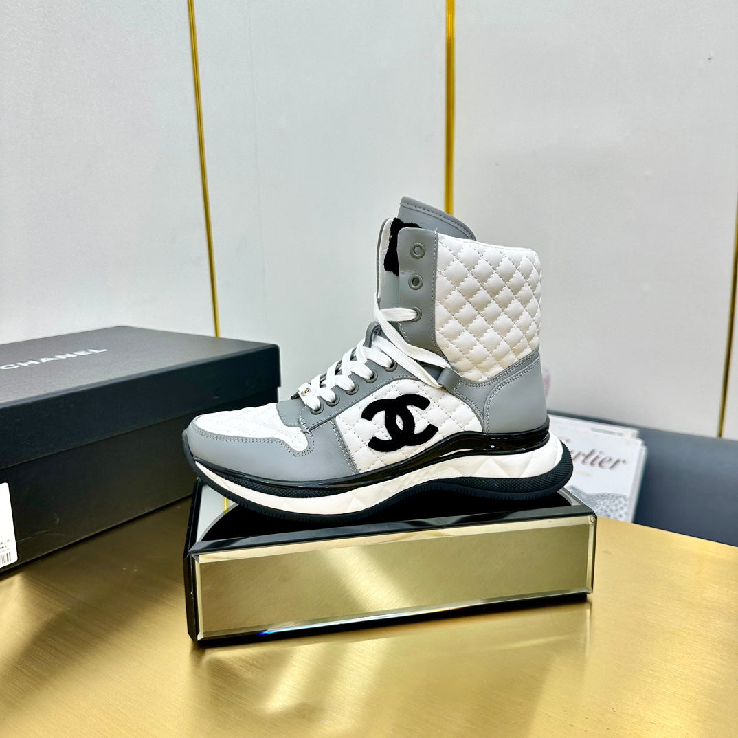 ATHLETIC SHOES IN WHITE MIX ASH GRAY CALFSKIN、mysite、Cacoeks