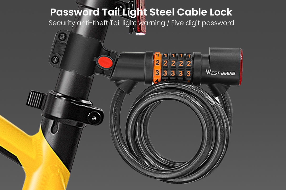 WestBiking Electric Bike Lock Cable with Tail Light、mySite、bearsvspackers