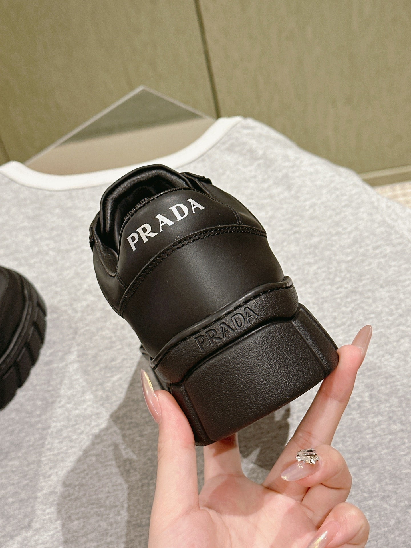 PRA FLATFORM SNEAKERS BLACK CALFSKIN、mysite、Cacoeks