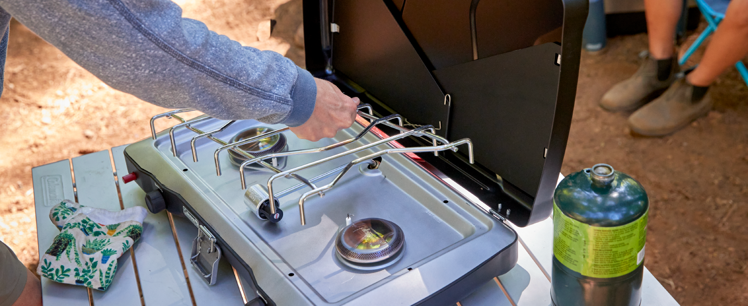 coleman stove propane outdoor nice friends family clean easy setup camp tailgate party backyard best