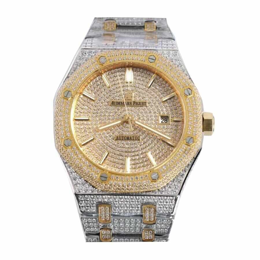 Audemars Piguet Audemars Piguet Royal Oak Iced Out Yellow Gold Replica-fasswatch