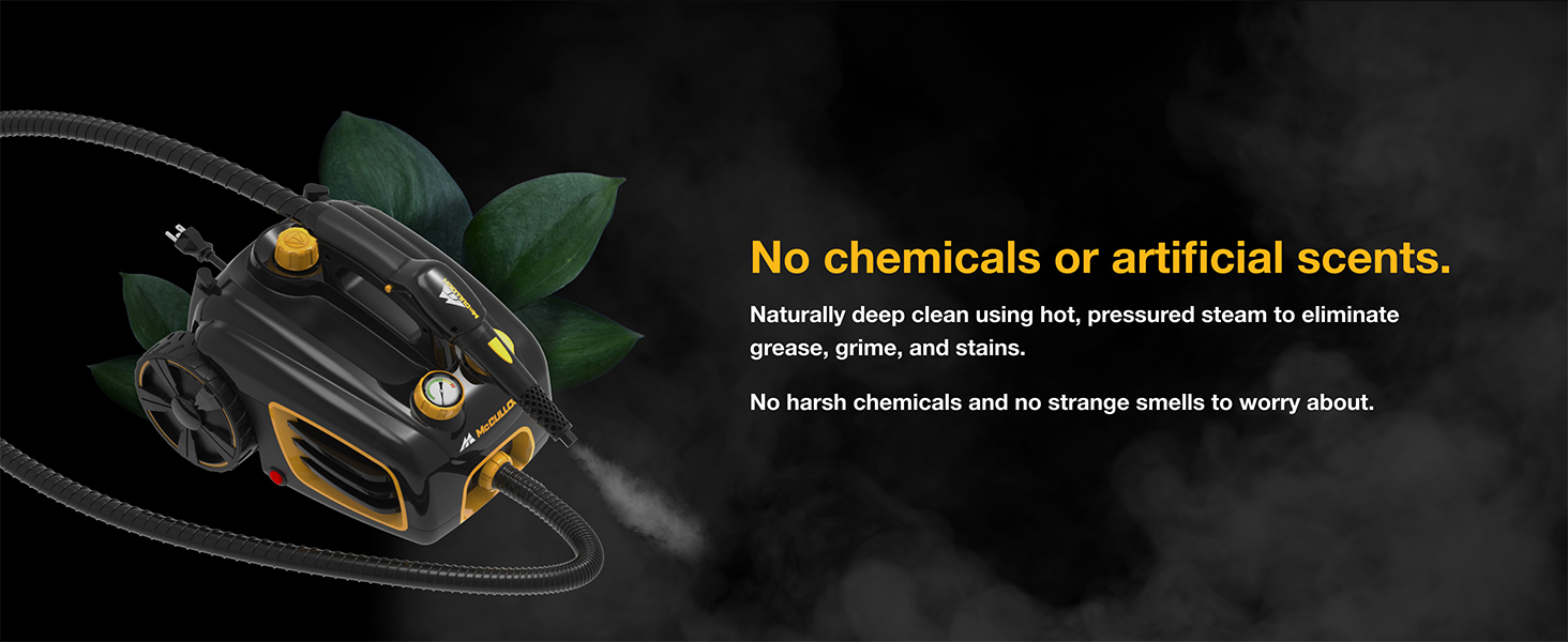 MC1375 allows for natural steam cleaning using hot, pressured steam with no harsh chemicals.