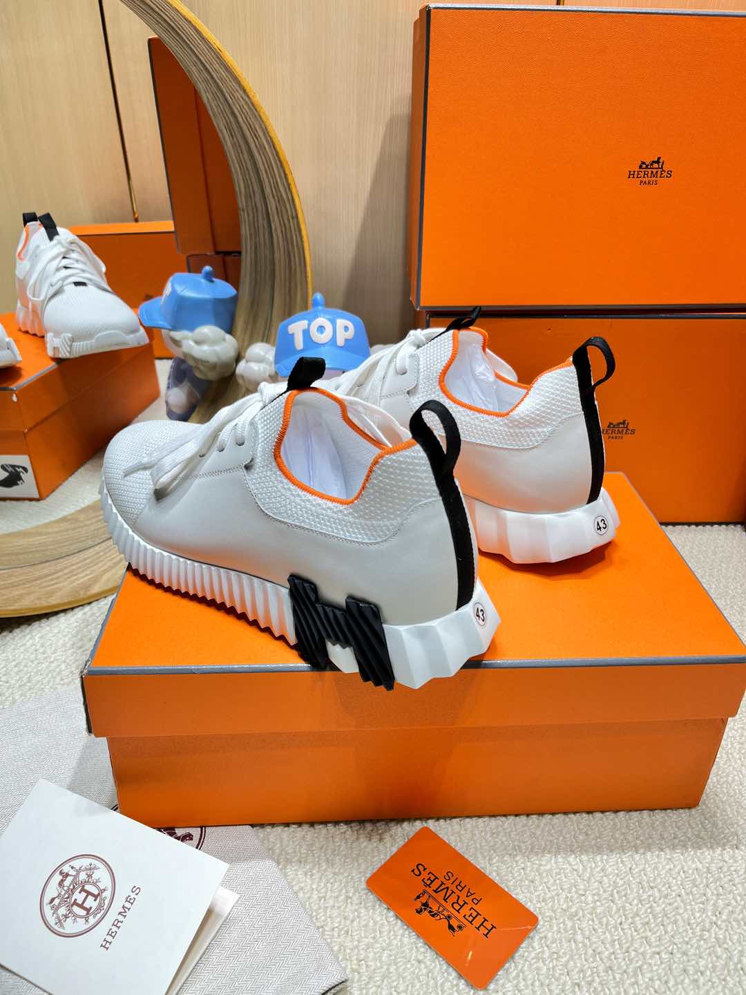 DEPART SLIP-ON SNEAKER IN WHITE KNIT AND CALFSKIN、mysite、Cacoeks