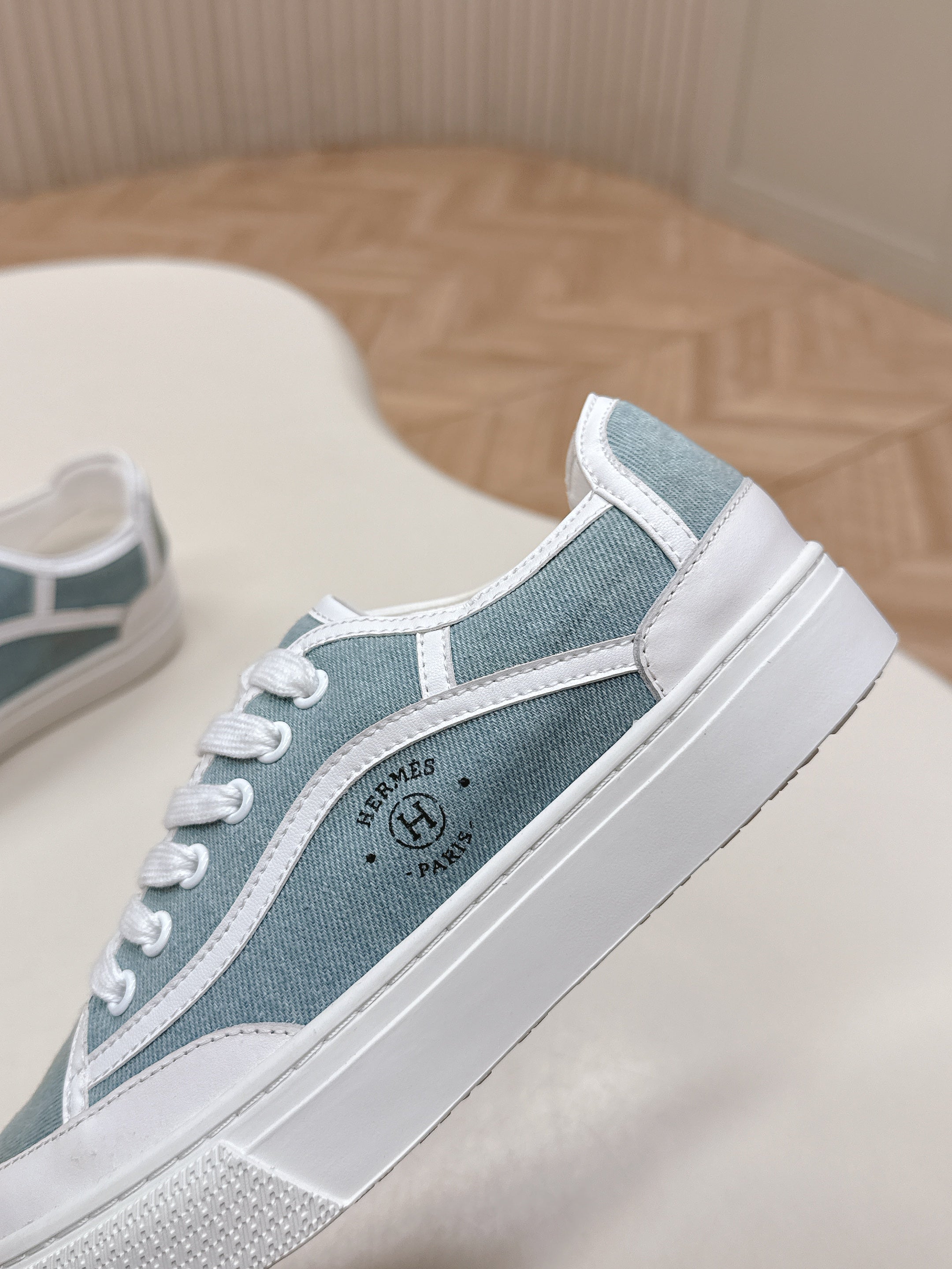 HM 25S SNEAKER LOW SPORTS IN BLUE DENIM MIX WHITE LAMBSKIN、mysite、Cacoeks