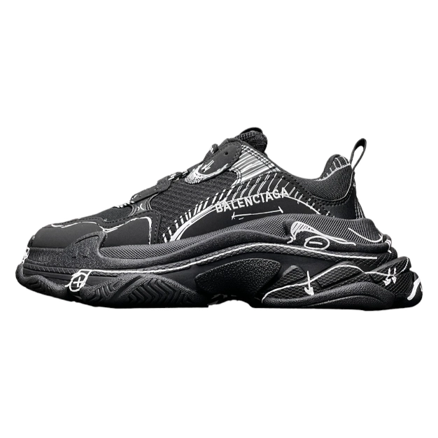 Balenciaga Triple S Sketch Sneaker in Black、mysite、Cacoeks