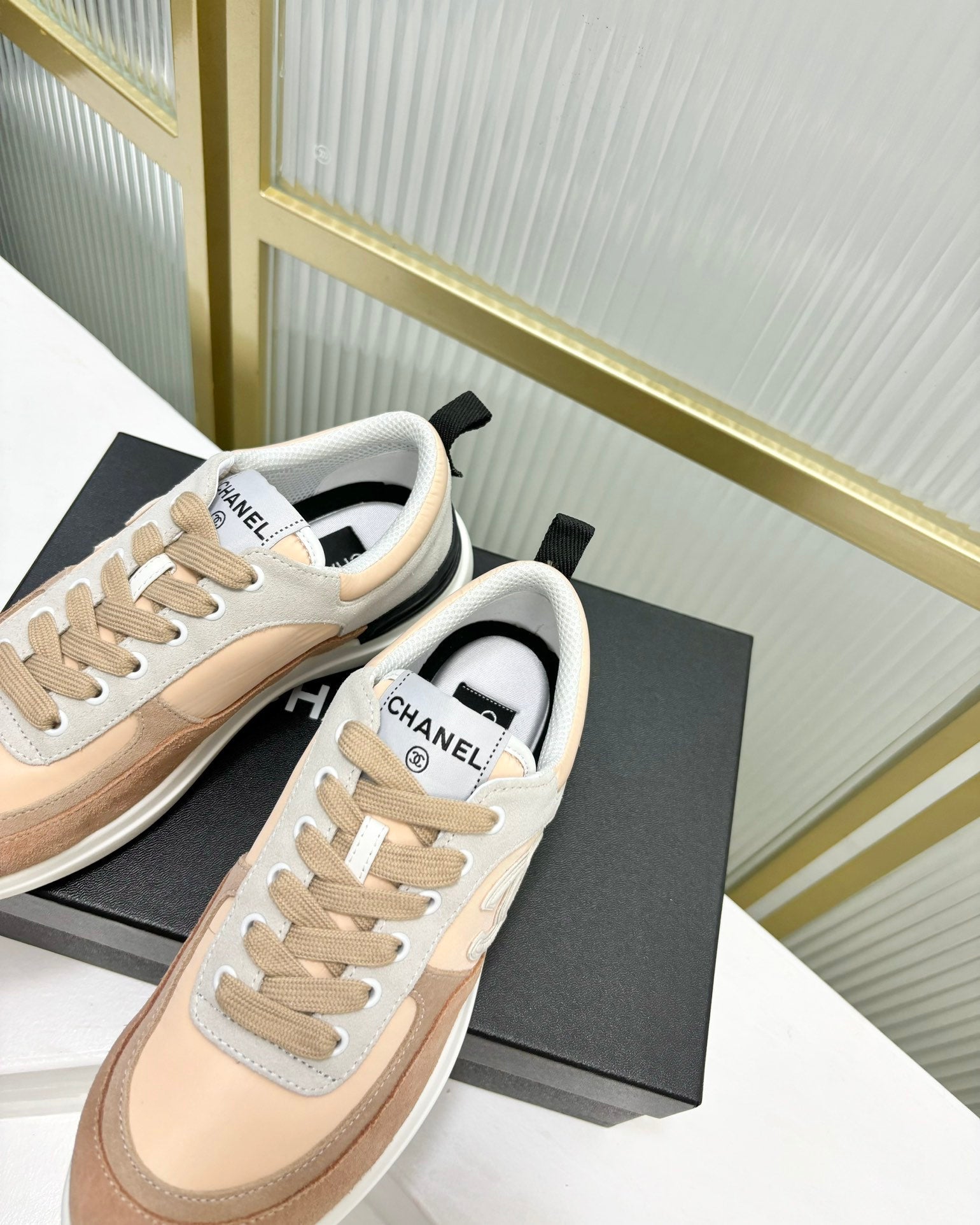 SNEAKER IN CAMEL BROWN MIX BISQUE CREAM SUEDE、mysite、Cacoeks