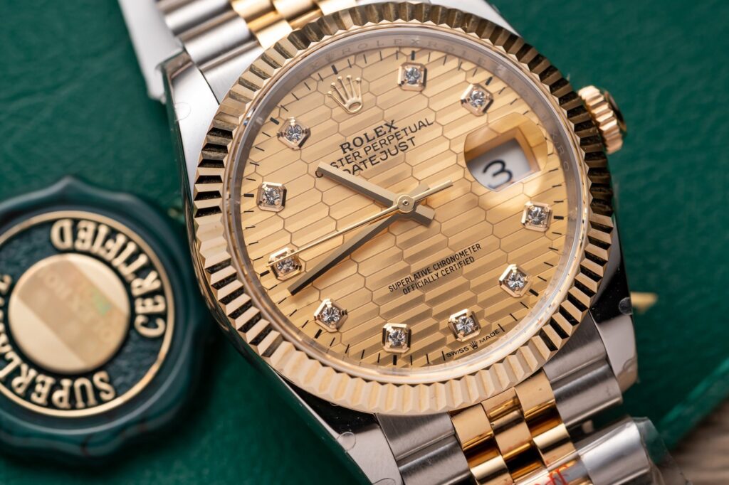 Đồng Hồ Rolex DateJust Bọc Vàng Thật Mặt Nếp Gấp GMF 36mm (1)