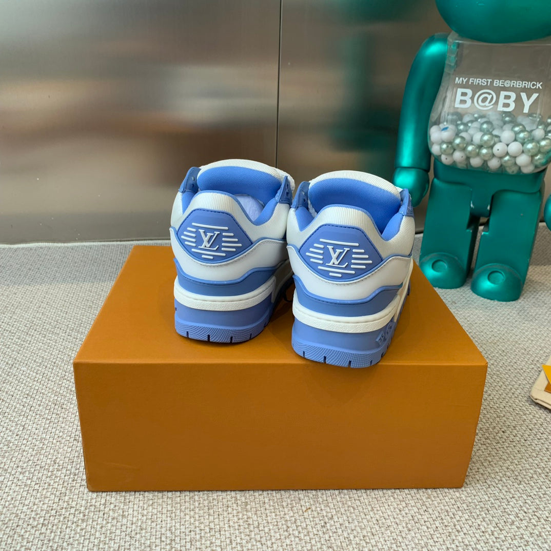 LV TRAINER MAXI SNEAKER IN WHITE MIX OCEAN BLUE CALFSKIN、mysite、Cacoeks