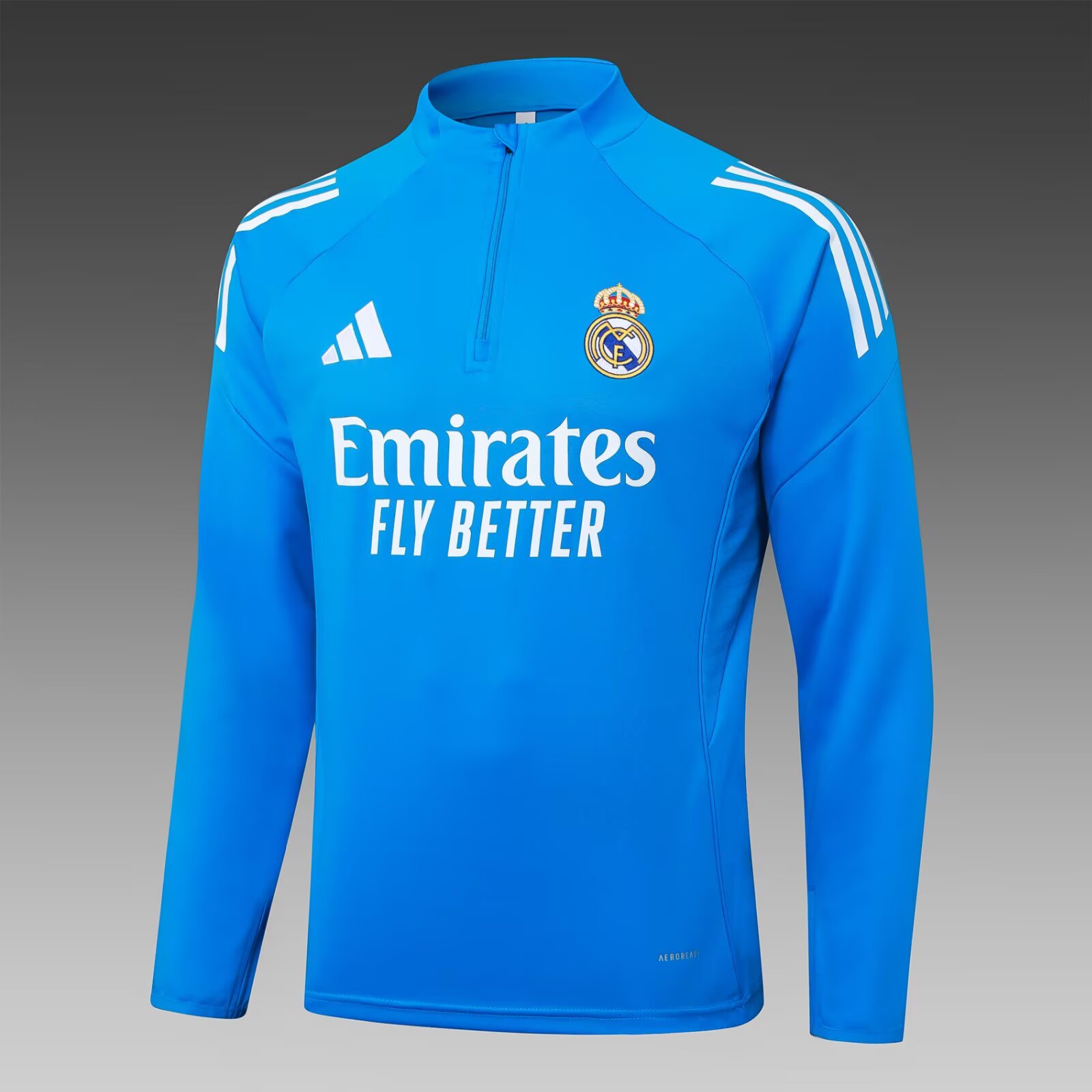 2025/2026 Real Madrid Half-Pull Training Suit Bright Blue Football Shirt Set:football jersey mysite: unitedjerseyfootball 邓江浪:football