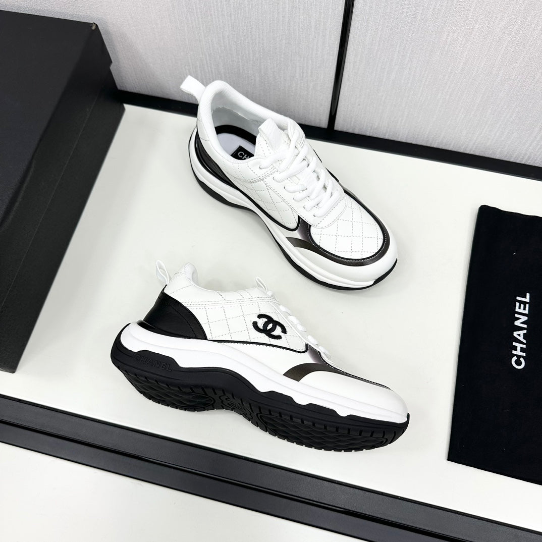 CC SNEAKER IN WHITE MIX BLACK EMBROIDERED LAMBSKIN、mysite、Cacoeks