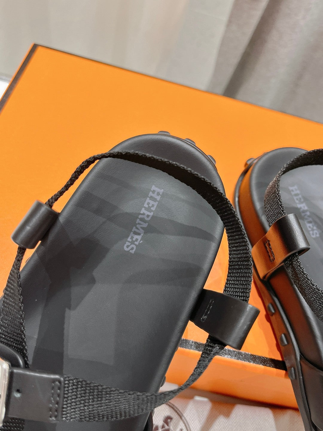 SANDAL BRAIDED 30 BLACK CALFSKIN、mysite、Cacoeks