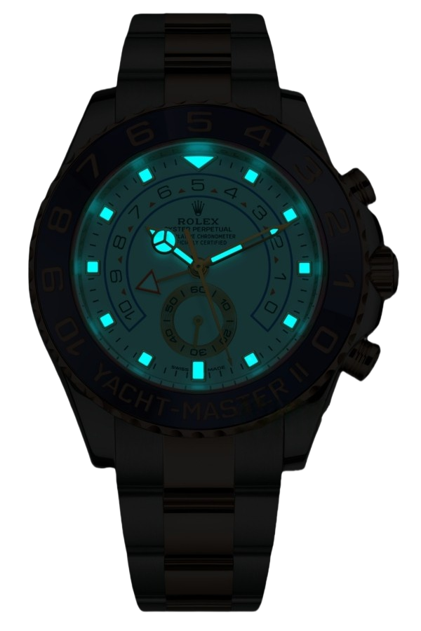 Rolex Yacht-Master II Everose Rolesor Two-Tone Super Clone Swiss Replica Watch Ref M116681-0002 Blue Bezel 44mm