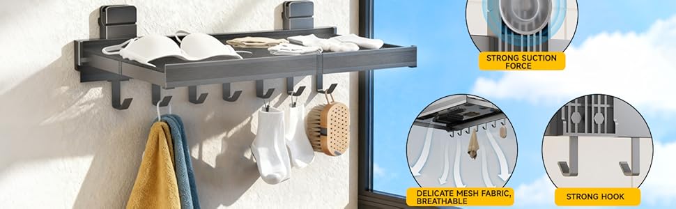 Bathroom folding towel rack