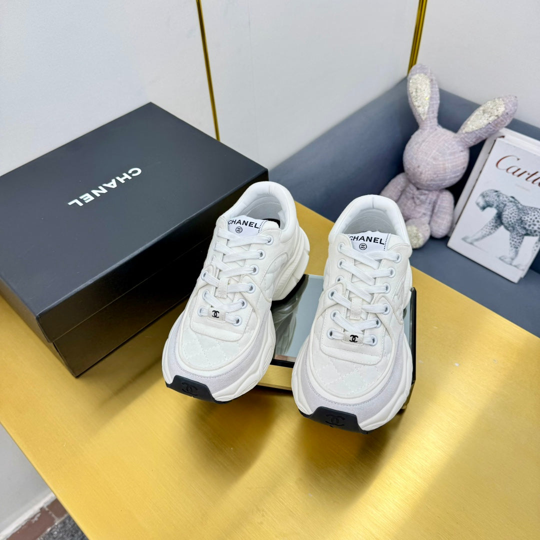 DAD SNEAKER IN WHITE LAMBSKIN AND SUEDE、mysite、Cacoeks