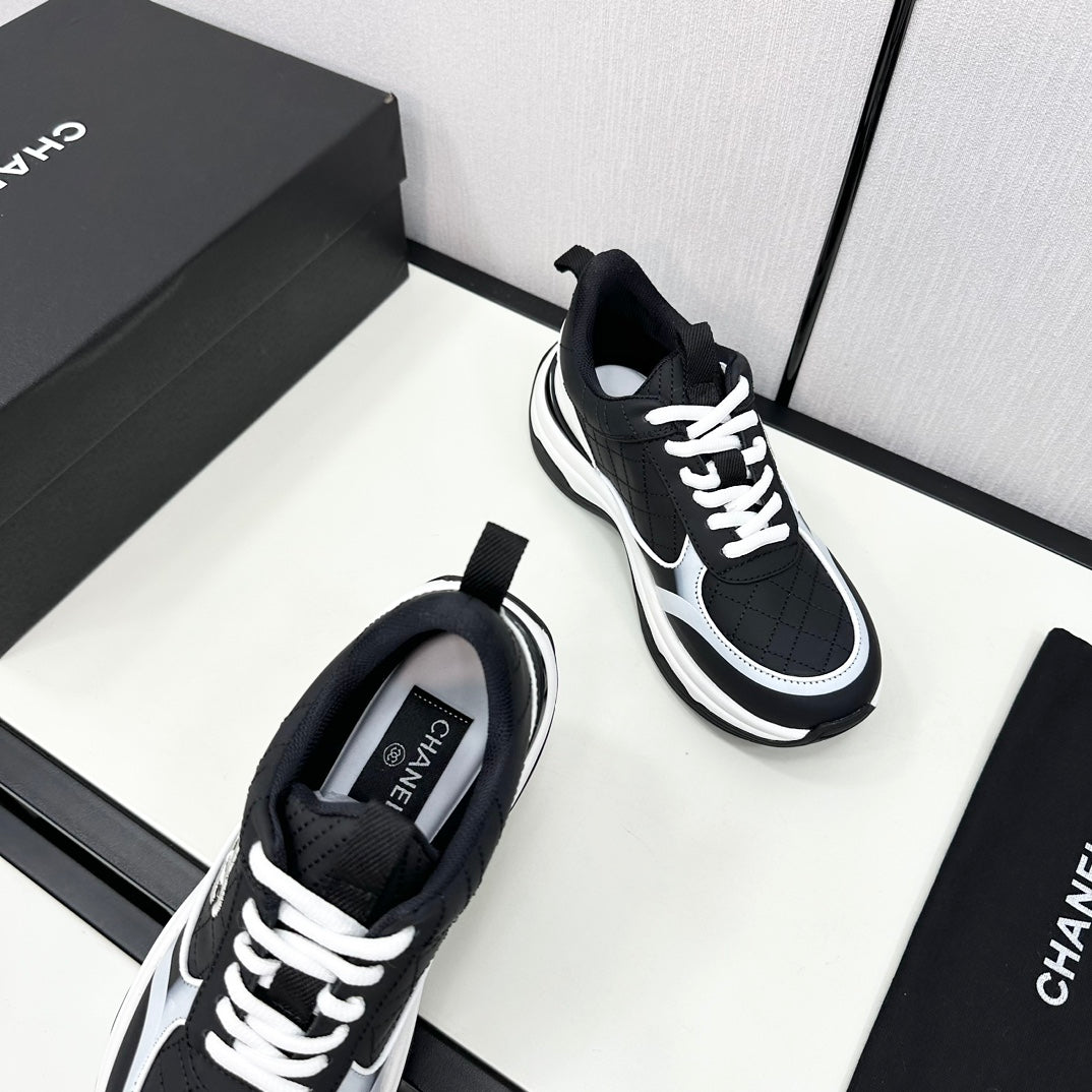 CC SNEAKER IN BLACK MIX WHITE EMBROIDERED LAMBSKIN、mysite、Cacoeks