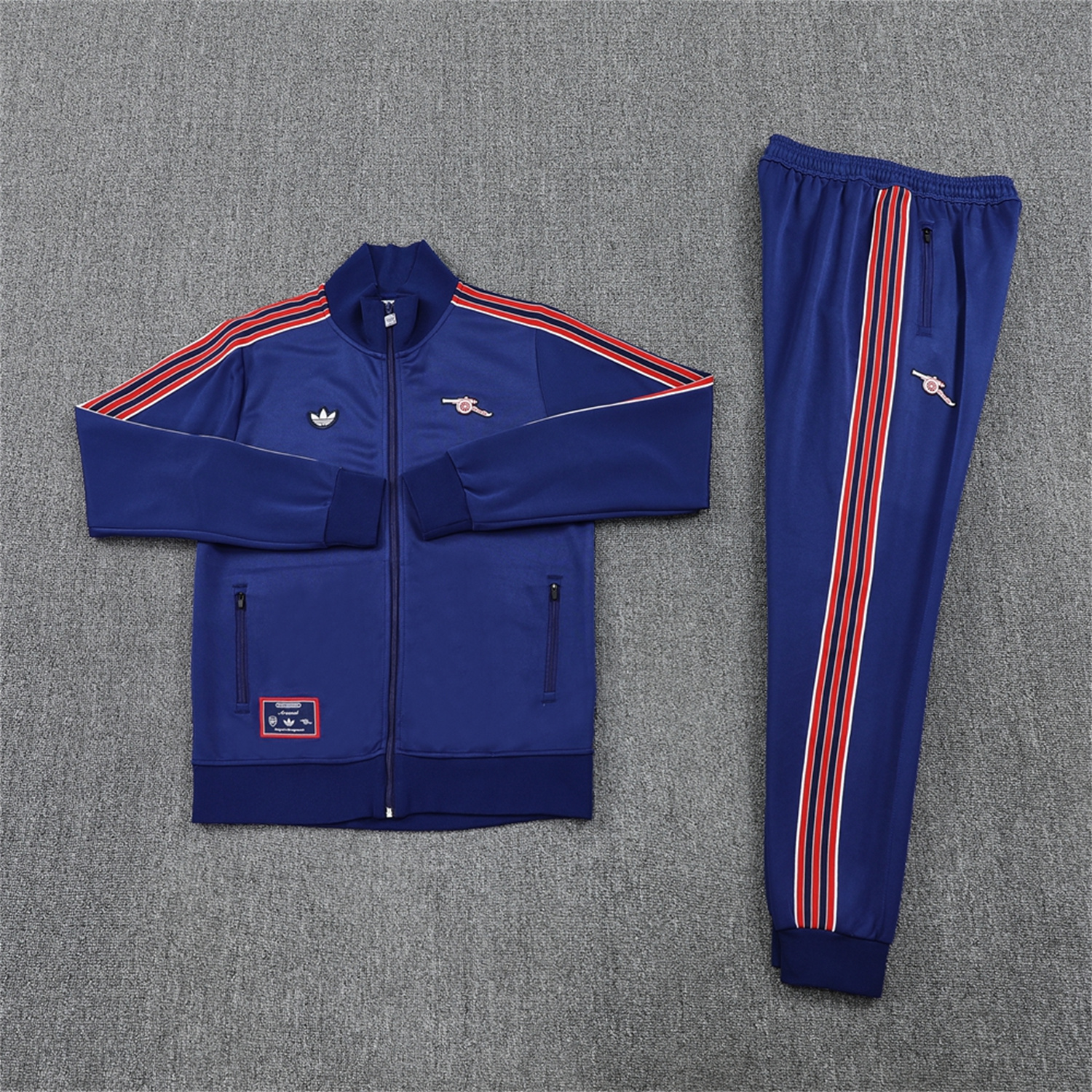 UltraTrikot-Arsenal 25-26 Throwback Trefoil Jacket Training Tracksuit - Royal Blue Jackets & Pants