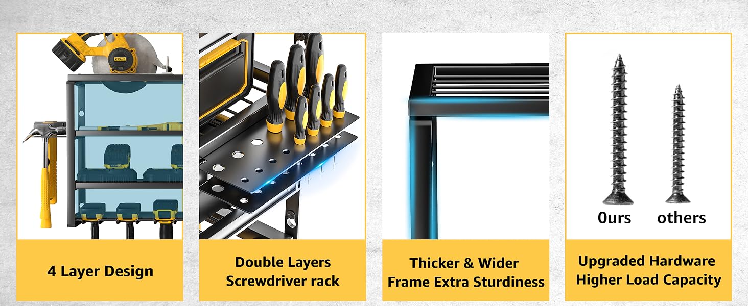 drill holder wall mount tool rack cordless tool holder tool organizer