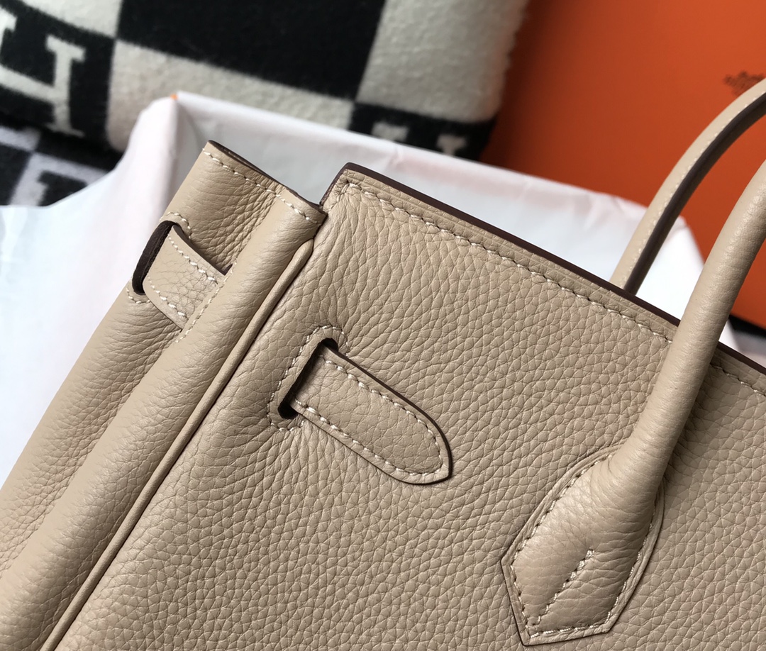 Hermes Birkin 30CM 35CM Togo Leather Windbreaker Grey With Gold
