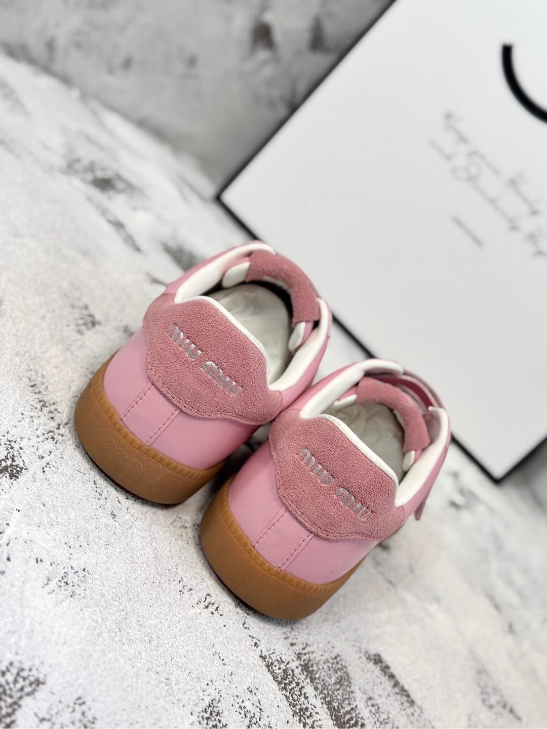 RETRO SNEAKERS WITH RIPTAPE STRAPS IN PINK LAMBSKIN MIX SUEDE、mysite、Cacoeks