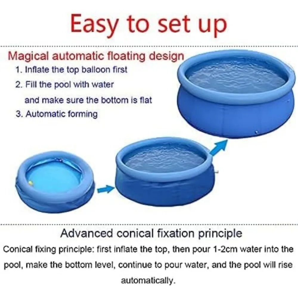 Outdoor Hot Tubs, 12ft X 36in Inflatable Swimming Pool Outdoor Above Ground Pool, Outdoor Hot Tubs