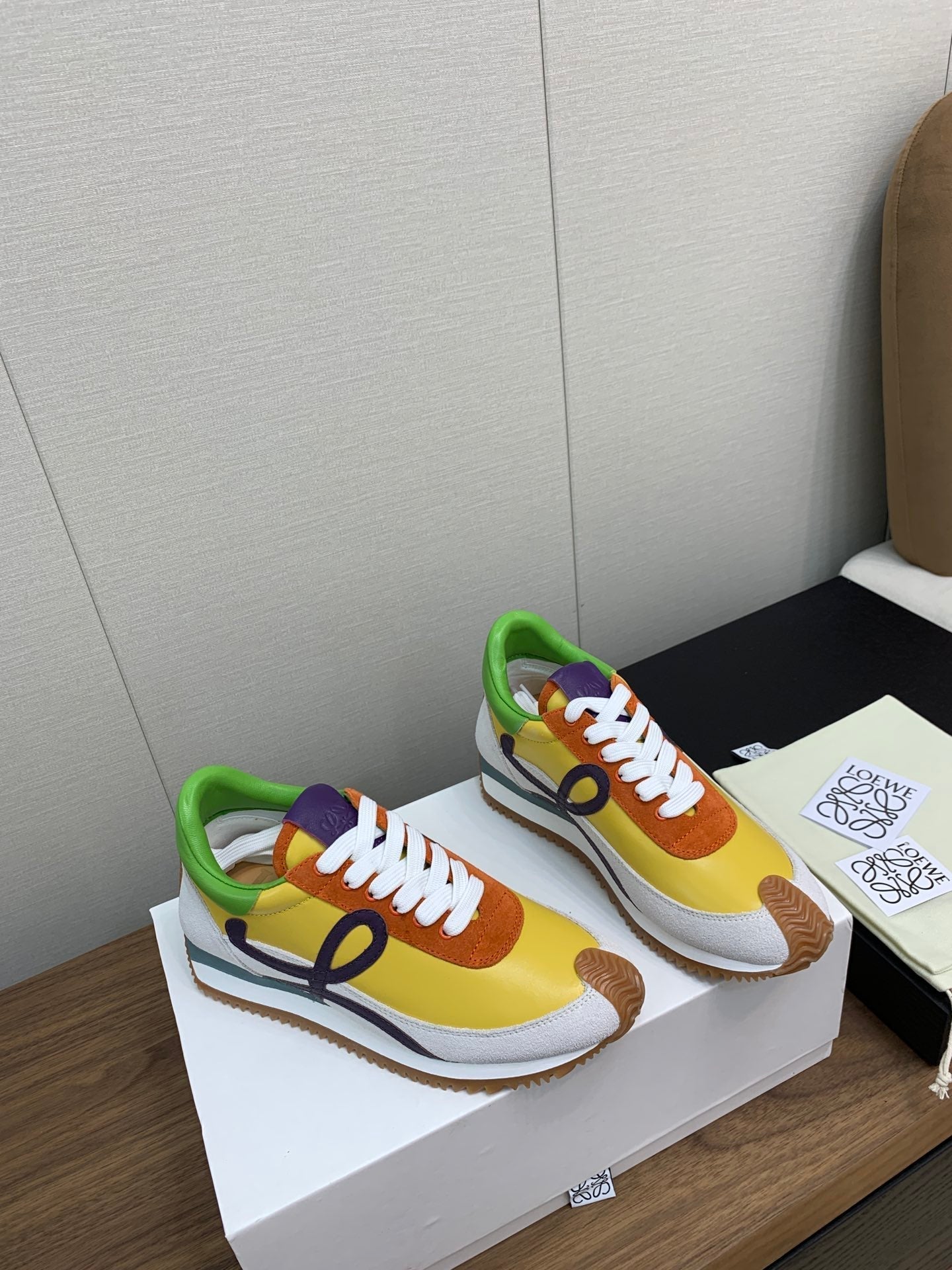 LW FLOW RUNNER SNEAKER LEMON-BRICK SUEDE、mysite、Cacoeks