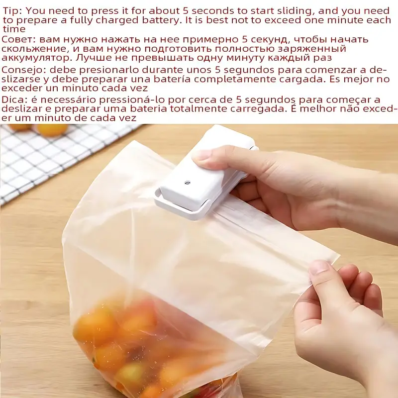 portable mini heat sealer for food bags thermal plastic bag closure for freshness easy to use packing kitchen accessory details 12