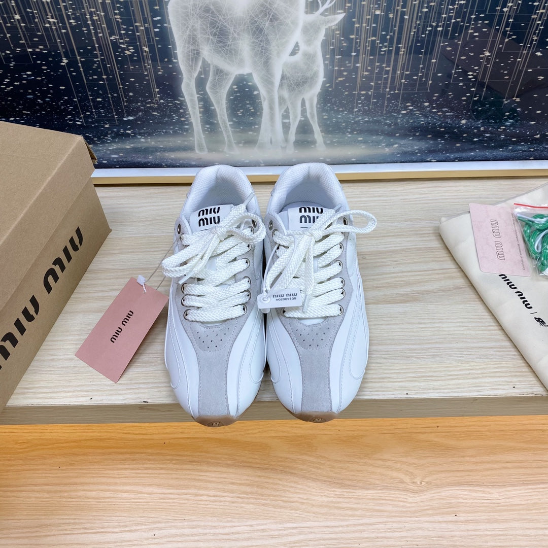 NB White and Gray Sneakers Cowhide、mysite、Cacoeks