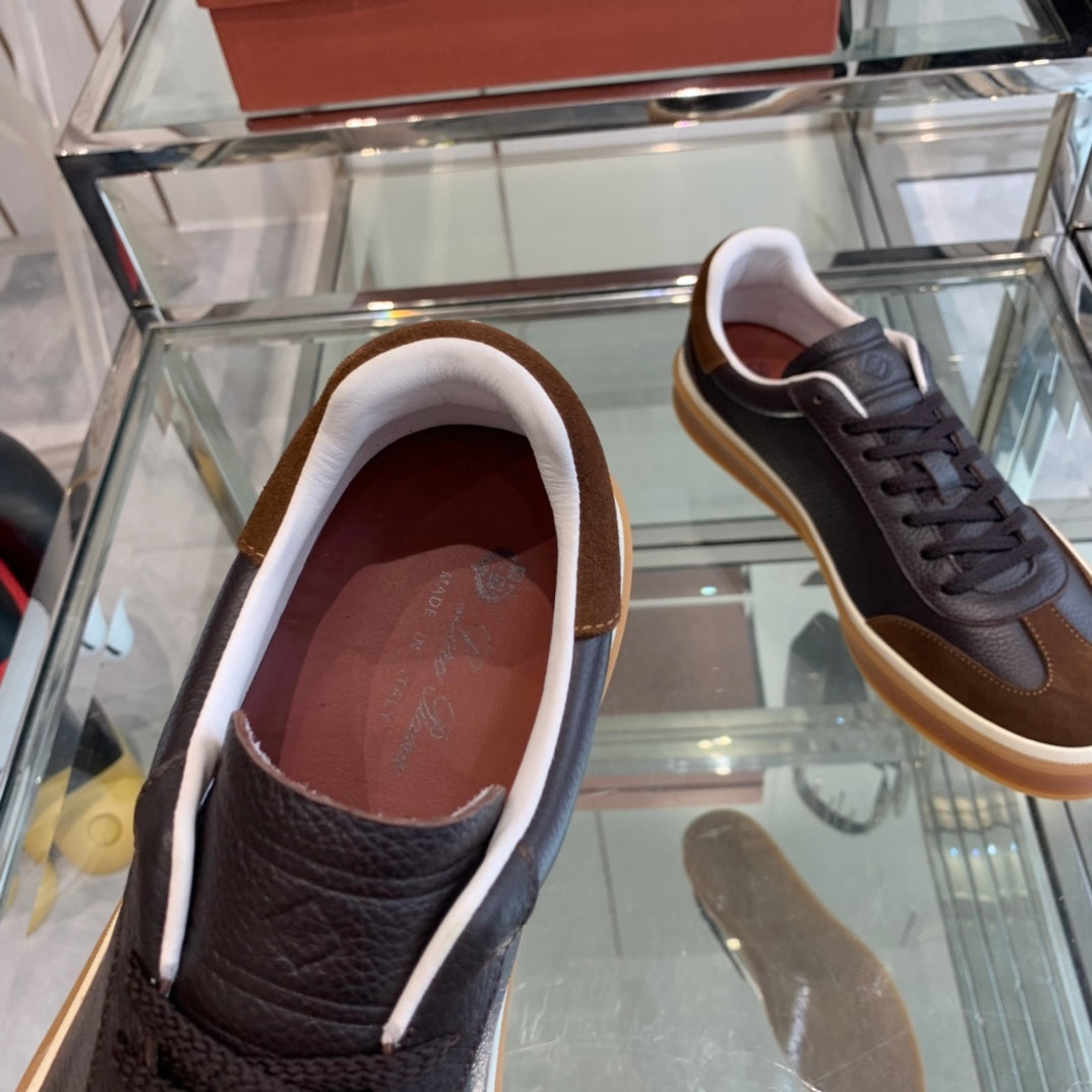 LP TENNIS WALK SNEAKERS ANCHOR AND BROWN CALFSKIN、mysite、Cacoeks