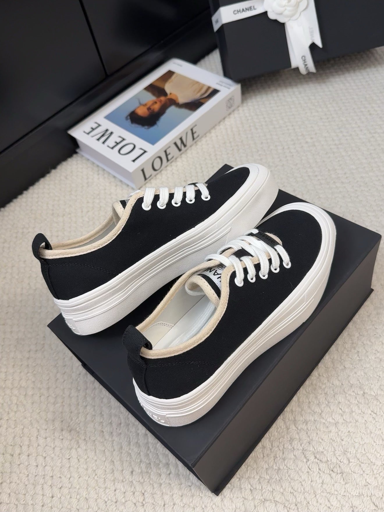 TRAINERS SHOES IN BLACK FABRIC、mysite、Cacoeks