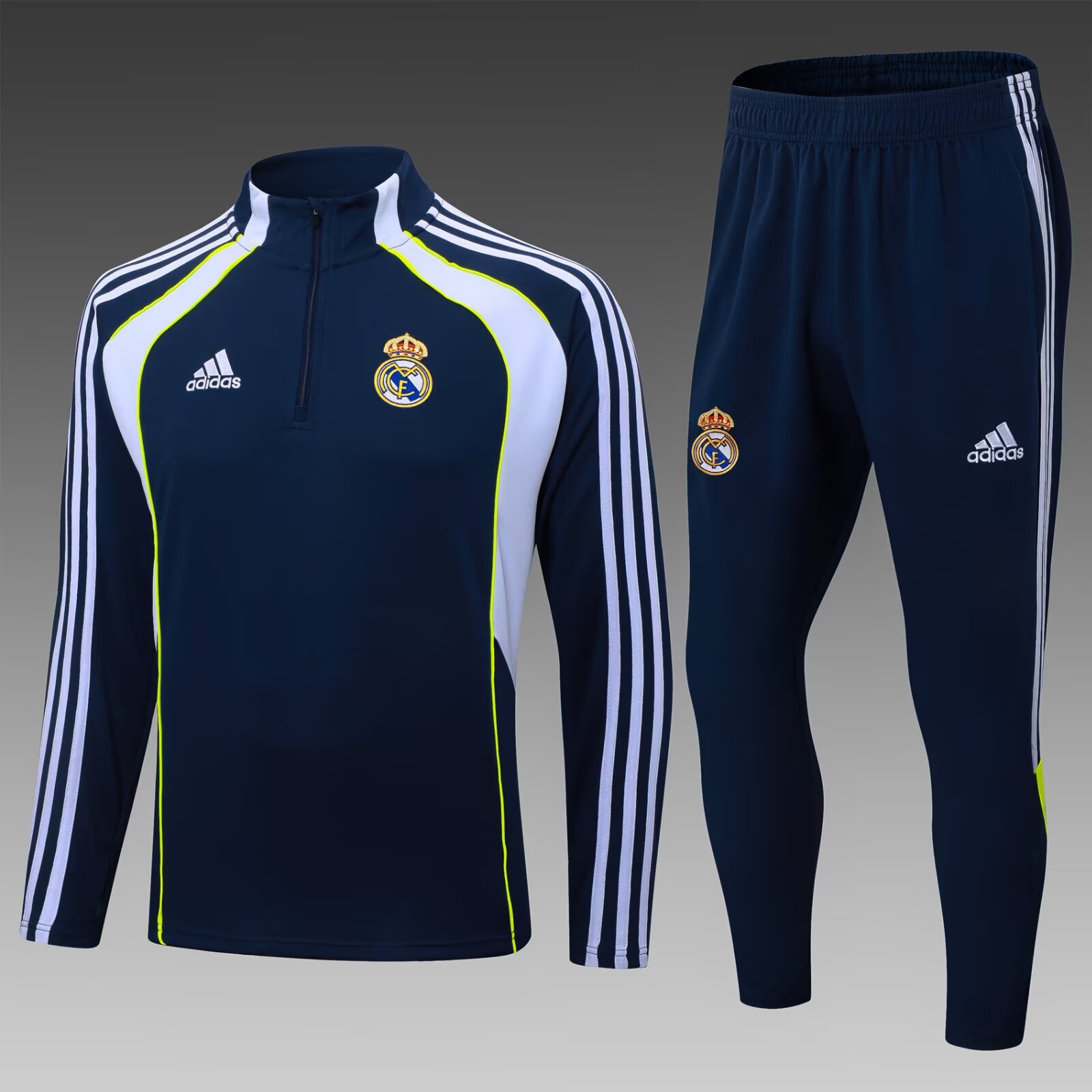 2025/2026 Real Madrid Half-Pull Training Suit Royal Blue Football Shirt 1:1 Thai Quality Set:football jersey mysite: unitedjerseyfootball 邓江浪:football